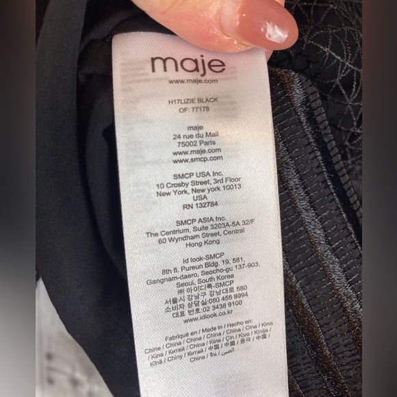 Maje Lizie Lace Top in Black Size 2. - Picture 6 of 11